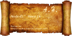 André Henrik névjegykártya